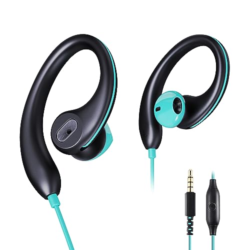 VJK Upgrade Wired Sports Earbuds with Ear Hooks, Running Headphones Secure Fit Wrap Around Ear, Sweatproof In-Ear Earphones with Microphone, 3.5mm Jack for Smartphone Laptop Tablet MP3 Workout Jogging Gym - Image 1