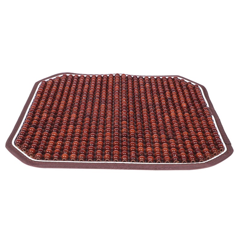 Orange Wooden Bead Seat Cushion Breathable Office Chair Pad For Car Cooling Summer Patio - Image 2