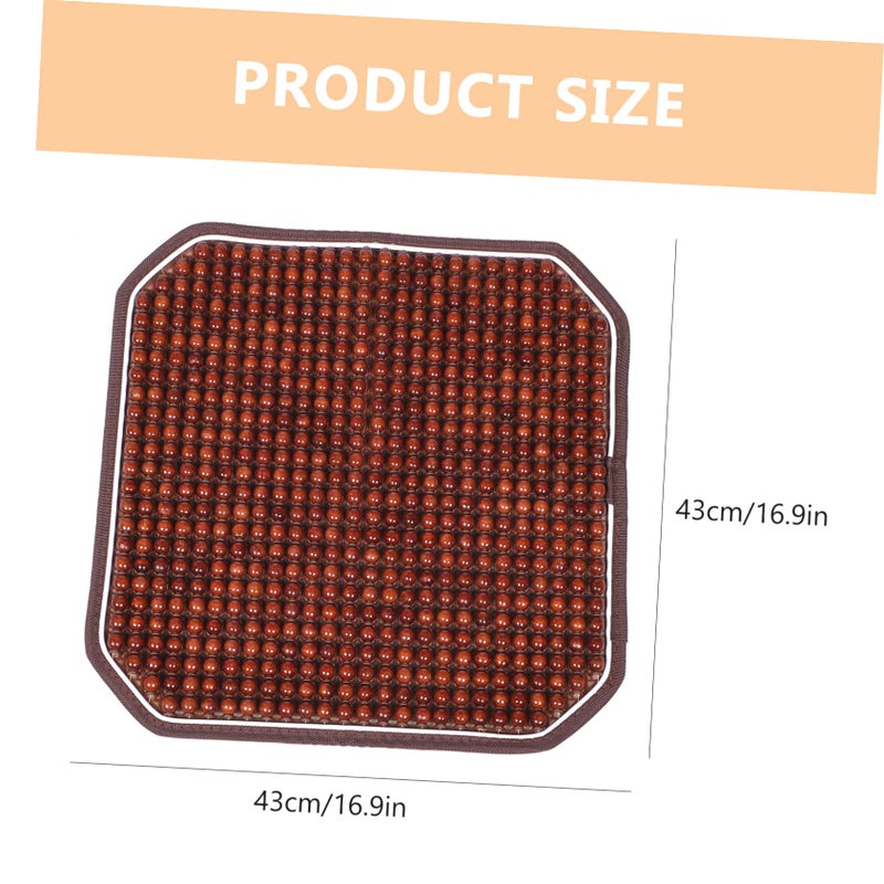 Orange Wooden Bead Seat Cushion Breathable Office Chair Pad For Car Cooling Summer Patio - Image 3