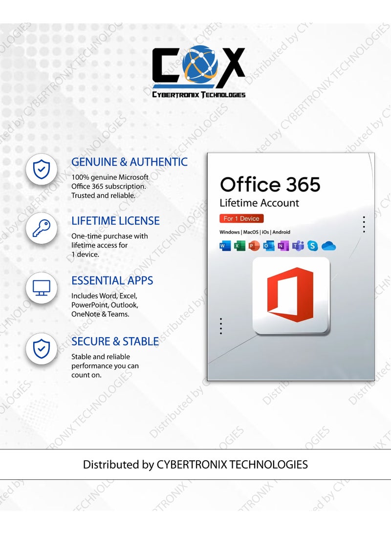 Quick Heal Office 365 Lifetime Account for 1 Device  (Windows, Android, MAC, iOS & Online) + Quick Heal Antivirus Pro for 1 Window Device 1 Year | Digital Subscription | SAME DAY DELIVERY - Image 2