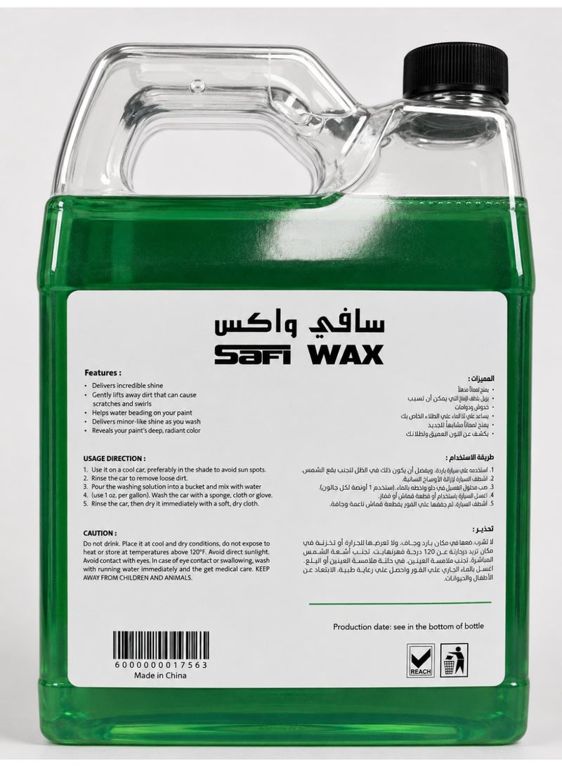 Safi Wax Shampoo & Wax Ultra Shine Car Shampoo – Deep Cleaning, Protective Wax, Rich Foam & Gentle Formula – Green – 1L - Image 3