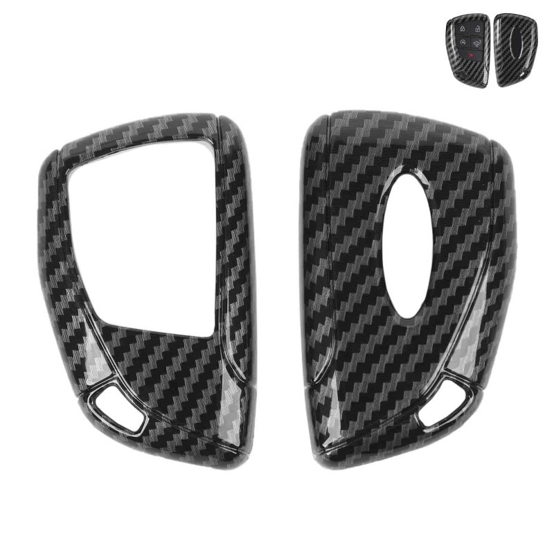 RAZPOY for Silverado Key Fob Cover, Key Case Shell Holder Protector Compatible with 2022-2023 Chevy Silverado & Suburban Carbon Fiber Accessories - Image 1
