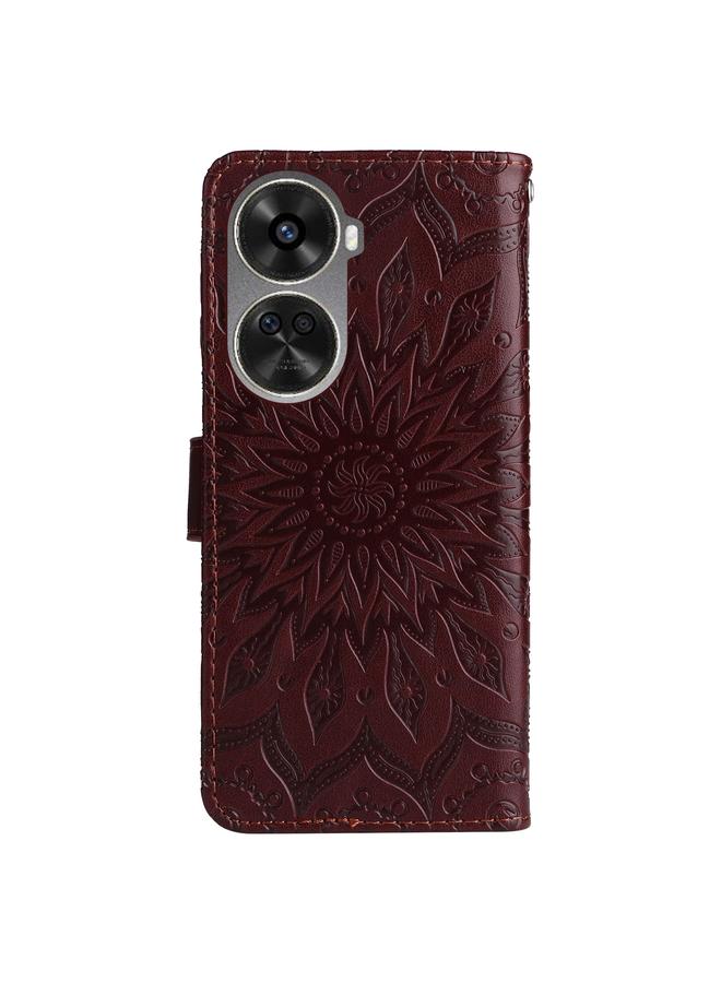 S-TOP Case For Huawei nova 12 SE / nova 11 SE Embossed Sunflower Pattern Flip Leather Phone Case - Image 3