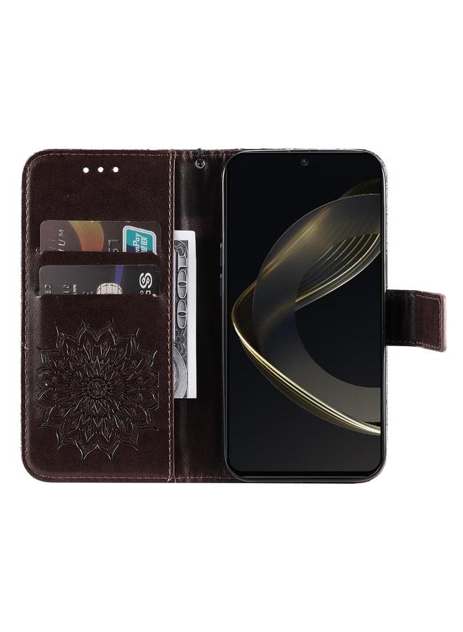 S-TOP Case For Huawei nova 12 SE / nova 11 SE Embossed Sunflower Pattern Flip Leather Phone Case - Image 4