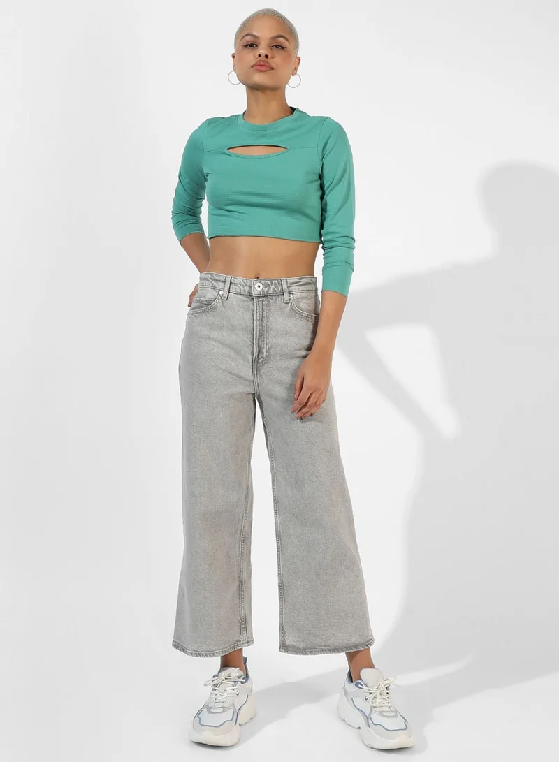 Pinacolada  Women's Solid Aqua Blue Regular Fit Top for Women | Best Price UAE