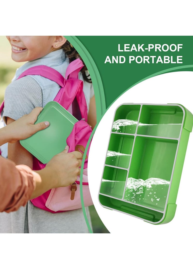 Lunch Box for Kid School,Children's Lunch Box with Compartments, Bento Box Children, Leak-proof Lunch Box for Girls and Boys, Snack Box, Perfect for School, Nursery & Trips (Green) - Image 4