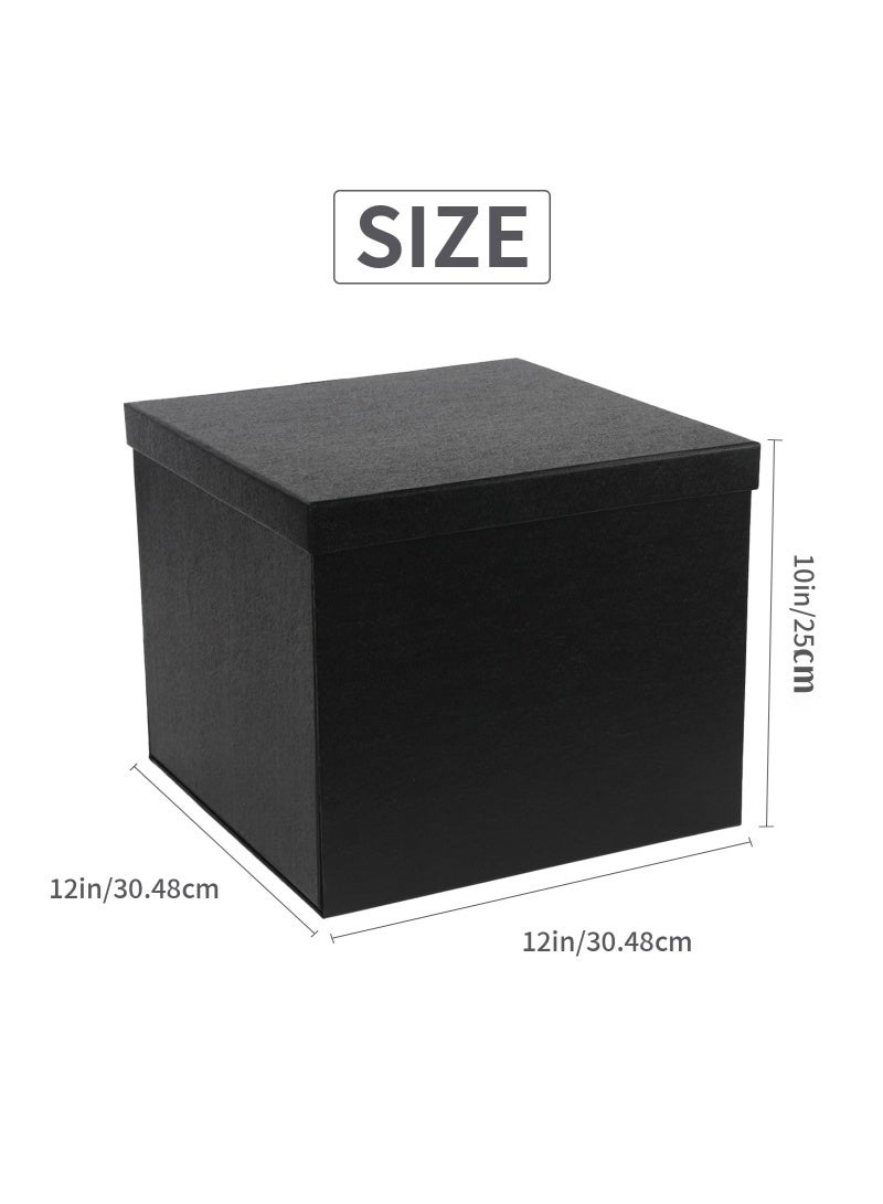 صندوق هدايا كبير 30x30x25cm ، صناديق هدايا سوداء للهدايا ، صندوق عيد ميلاد ، صندوق هدايا ، للتعبئة والتغليف ، عيد الحب ، عيد الأم ، عيد الميلاد ، الذكرى السنوية. - Image 2