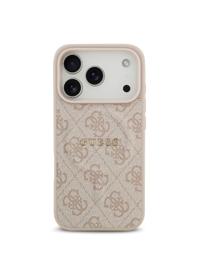 GUESS iPhone 17 Pro Max MagSafe 4G PU Leather Case With Classic Logo  /  Magsafe Compatible / Ultra Slim / lightweight design / Easy Installation - Pink - Image 1