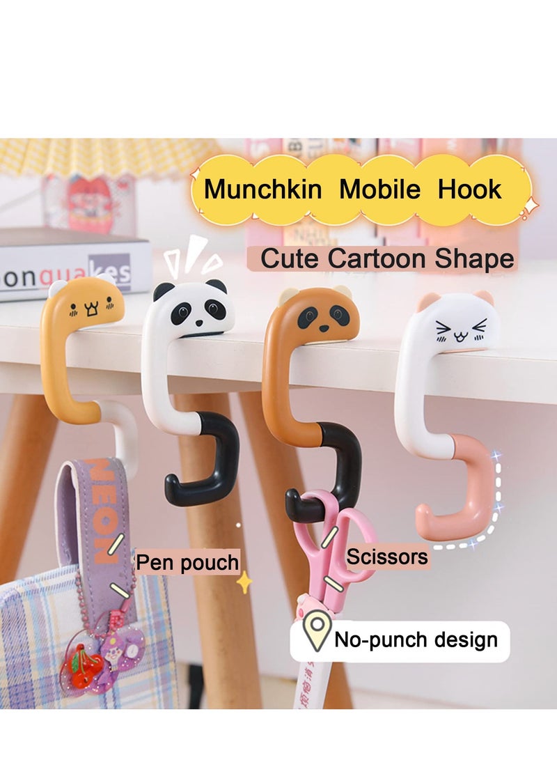 Excefore 8 Pcs Handbag Hook Holder Portable ABS Hangers Purse Hooks Foldable Schoolbag for Student Table Desk Restroom  - Image 2
