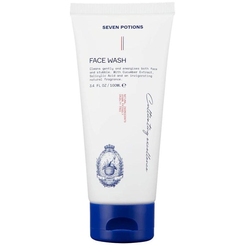 SEVEN POTIONS Face Wash for Men 3.4 FL OZ â€“ Gentle Facial Cleanser For All Skin Types â€“ Maintain Skinâ€™s Moisture, Hydration, Healthy Appearance â€“ Natural, Vegan, Cruelty Free - Image 1