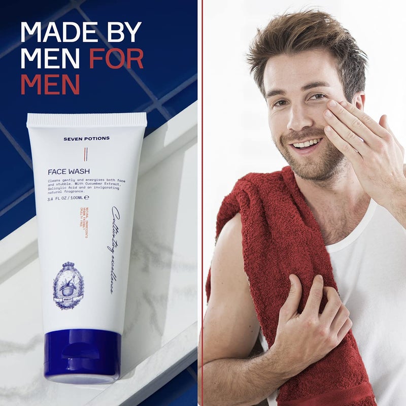 SEVEN POTIONS Face Wash for Men 3.4 FL OZ â€“ Gentle Facial Cleanser For All Skin Types â€“ Maintain Skinâ€™s Moisture, Hydration, Healthy Appearance â€“ Natural, Vegan, Cruelty Free - Image 3