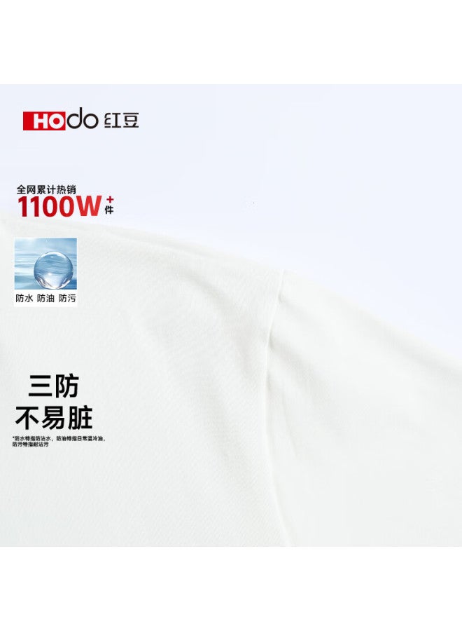 Hodo men's Summer Round Neck Pure White Short Sleeve T-shirt Base Shirt Xinjiang Long-staple Cotton - Image 3