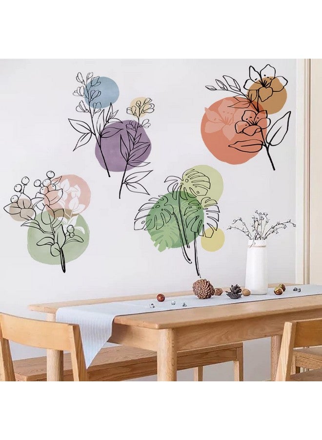 Runtoo Boho Modern Abstract Wall Art Decals Simple Plant Flower Color Wall Stickers Living Room Nursery Kids Bedroom Wall Decor - Image 3