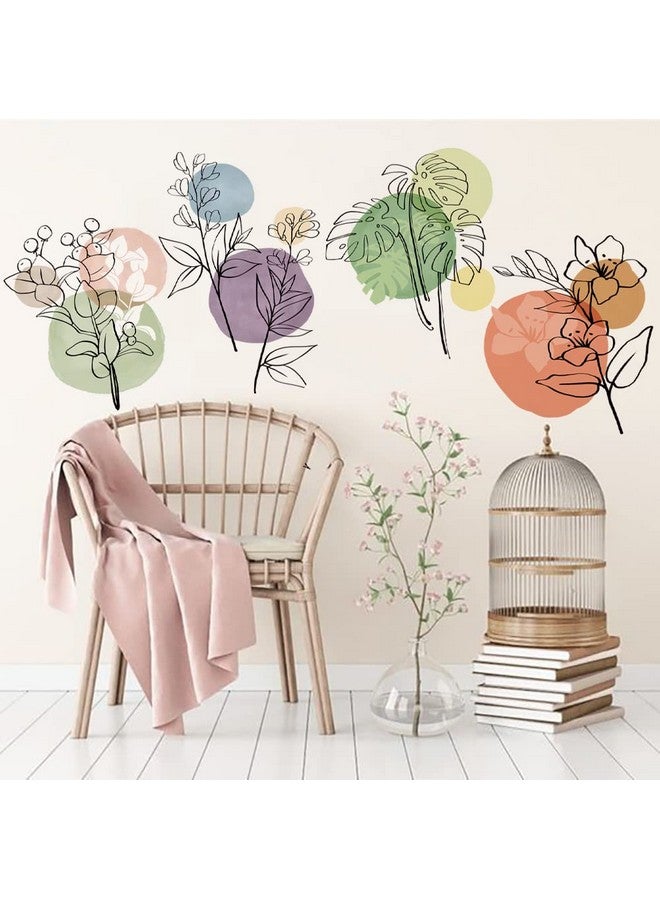 Runtoo Boho Modern Abstract Wall Art Decals Simple Plant Flower Color Wall Stickers Living Room Nursery Kids Bedroom Wall Decor - Image 2