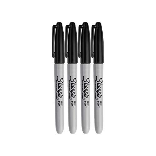 Sharpie Permanent Markers, Fine Point, Black Ink (4-Pack) - Image 1