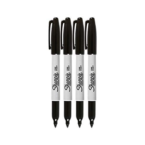 Sharpie Permanent Markers, Fine Point, Black Ink (4-Pack) - Image 2
