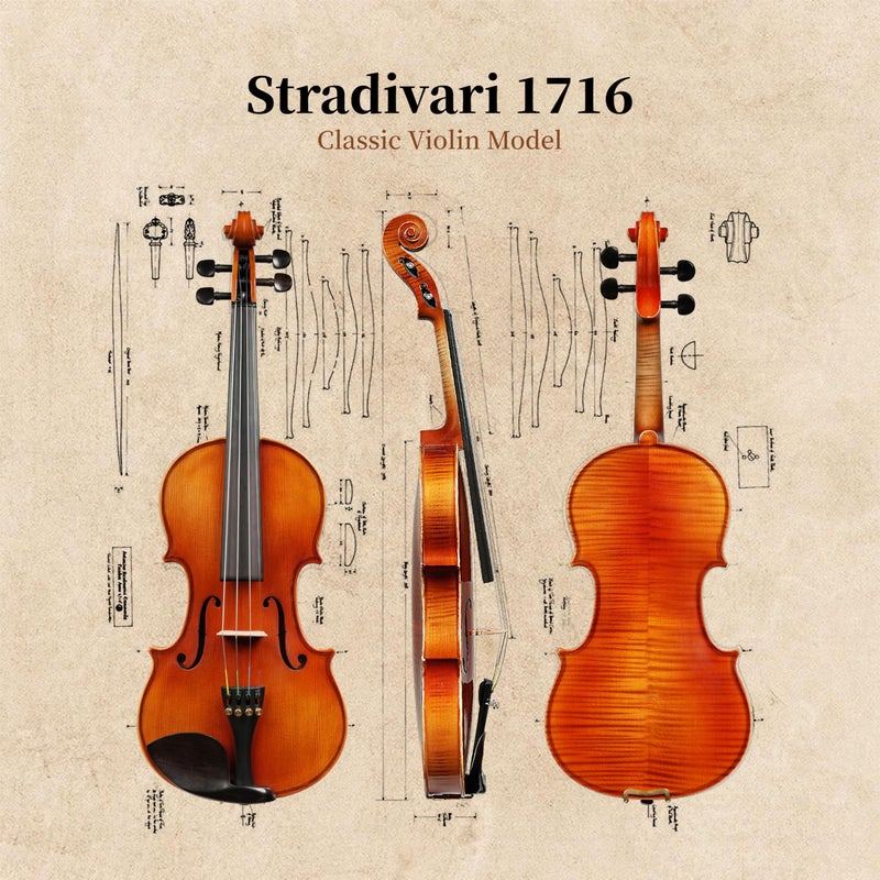 PHOENIX Violin 4/4 Full Size Set, Fiddle Solid Wood for professional Beginners Adults with Bow Extra strings & Bridge, 2 Rosins, Tuner, Mute, Case (Intermediate level, Full) - Image 2