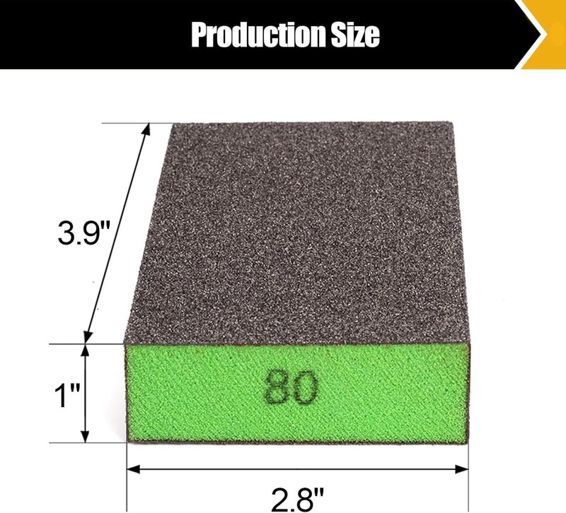 BOSHCRAFT BOSHCRFAT 6 Pack Sanding Sponge, Washable and Reusable Sanding Block for Wood Drywall Metal Glasses Coarse/Medium/Fine/Superfine in 60/120/220 Grit Sandpaper Block - Image 3