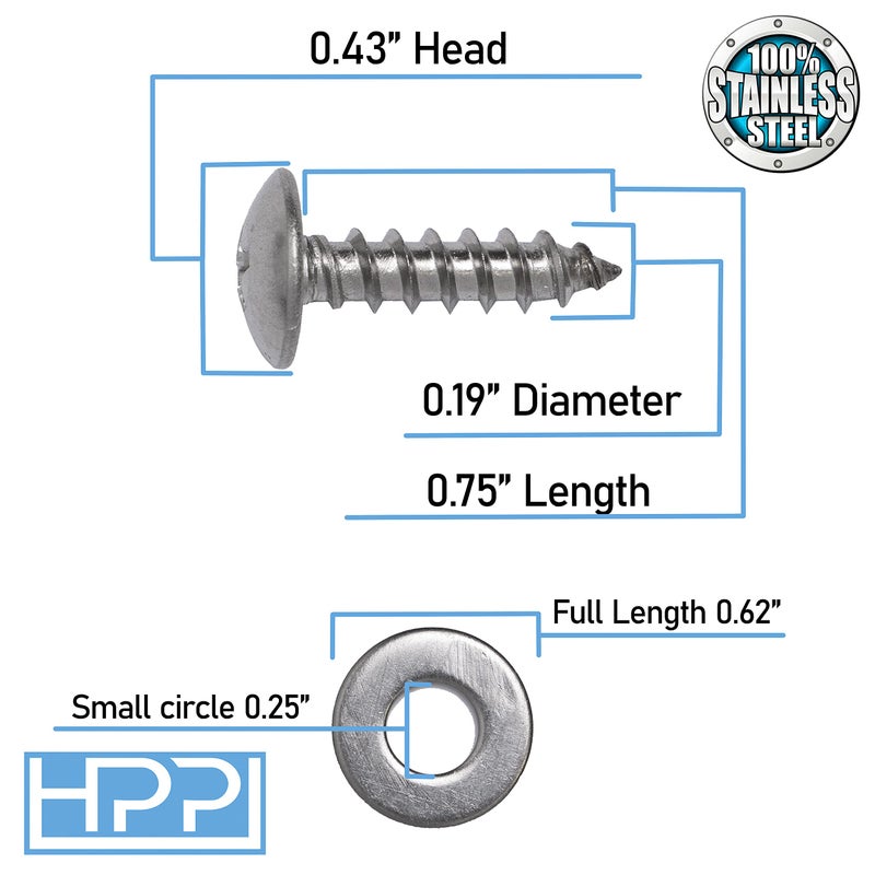 HPP Stainless Steel License Plate Screws Compatible with Subaru Models - Image 4