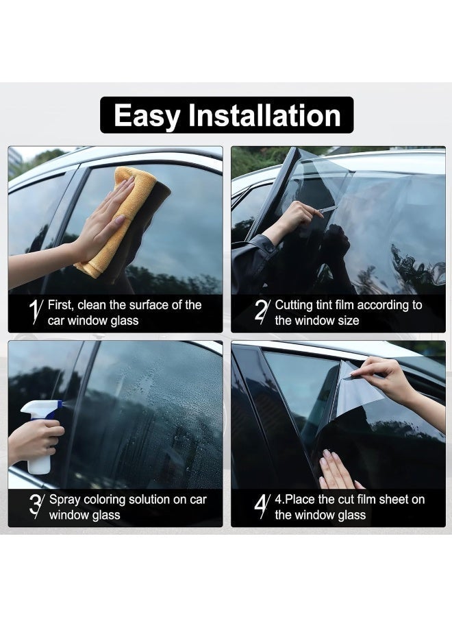 PHANTOM Nano Ceramic Car Window Tint Film 7 Seater 1 Piece  UV Protection Tint Roll 70% Front 35% Side 20% Rear Heat Control Glass Sticker Black Privacy Film Anti Glare Car Window Tint Roll Universal Fit Car Accessories - FM10084BOOO - Image 2