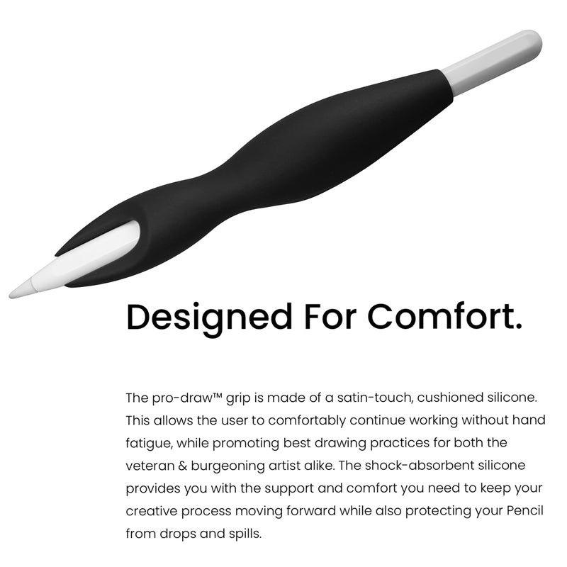 Pro-Draw The Grip for Apple Pencil Pro, 1st /2nd Gen Apple Pencil, and USB-C model // More Comfort. Better Control. - Image 3