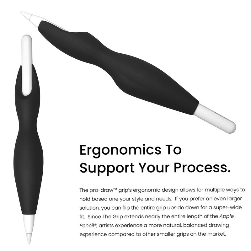 Pro-Draw The Grip for Apple Pencil Pro, 1st /2nd Gen Apple Pencil, and USB-C model // More Comfort. Better Control. - Image 2