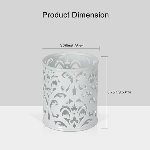 EasyPAG White Pen Holder for Desk 2 Pack Metal Pen Holder Organizer Pencil Cup Holder for Home, Office, Classroom, School - Image 4
