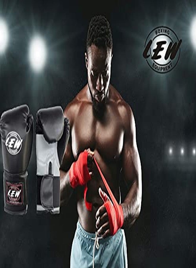 LEW 10OZ Black/Grey Training Boxing Gloves - Image 3