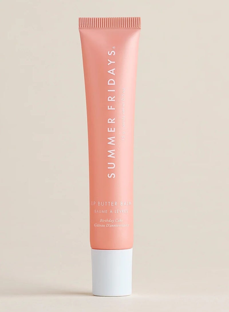 SUMMER FRIDAYS Summer Fridays Lip Butter Balm - Conditioning Lip Mask and Lip Balm for Instant Moisture, Shine and Hydration - Sheer-Tinted, Soothing Lip Care - Birthday Cake (.5 Oz) - Image 1