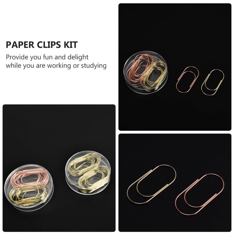 50mm Rose Gold Mixed Color Metal Paper Clips 20pcs for Office School Home - Image 4