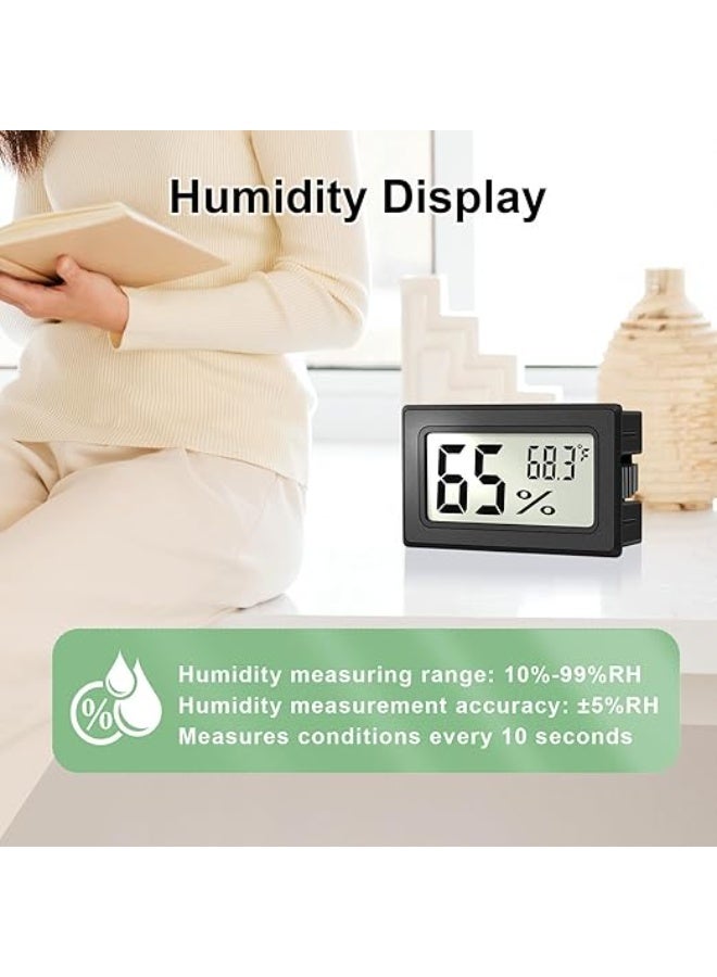 مجموعة من 6 أجهزة قياس الرطوبة الصغيرة، مقياس رطوبة رقمي صغير، مقياس درجة حرارة ورطوبة داخلي، مقياس حرارة ورطوبة داخلي بالفهرنهايت (℉) للثدييات الزاحفة، برطمانات الزواحف، الثلاجة - Image 3