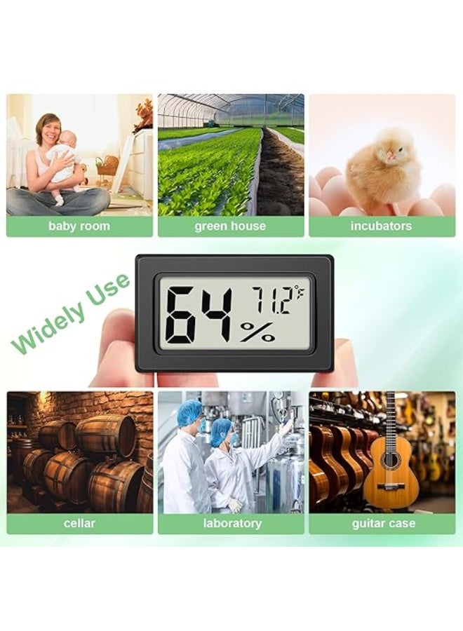مجموعة من 6 أجهزة قياس الرطوبة الصغيرة، مقياس رطوبة رقمي صغير، مقياس درجة حرارة ورطوبة داخلي، مقياس حرارة ورطوبة داخلي بالفهرنهايت (℉) للثدييات الزاحفة، برطمانات الزواحف، الثلاجة - Image 5