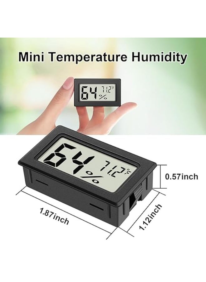 مجموعة من 6 أجهزة قياس الرطوبة الصغيرة، مقياس رطوبة رقمي صغير، مقياس درجة حرارة ورطوبة داخلي، مقياس حرارة ورطوبة داخلي بالفهرنهايت (℉) للثدييات الزاحفة، برطمانات الزواحف، الثلاجة - Image 2