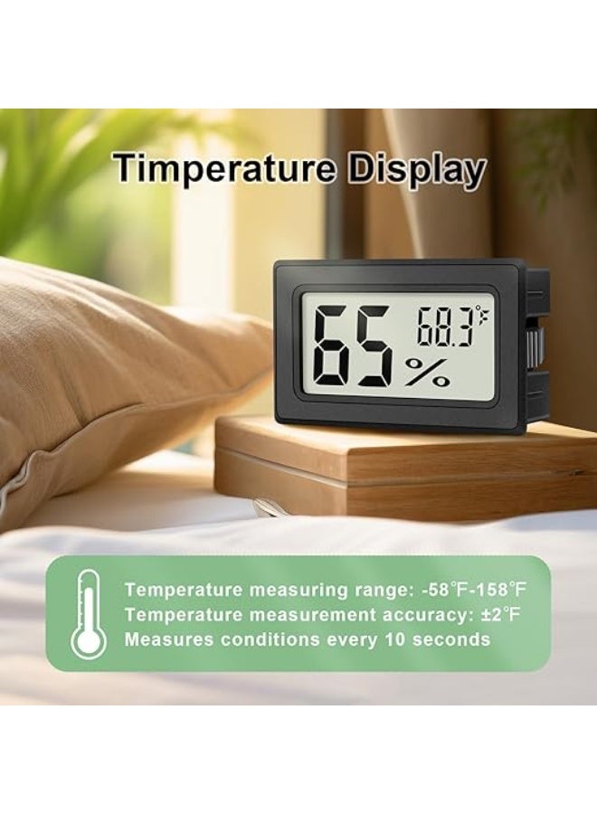 مجموعة من 6 أجهزة قياس الرطوبة الصغيرة، مقياس رطوبة رقمي صغير، مقياس درجة حرارة ورطوبة داخلي، مقياس حرارة ورطوبة داخلي بالفهرنهايت (℉) للثدييات الزاحفة، برطمانات الزواحف، الثلاجة - Image 4