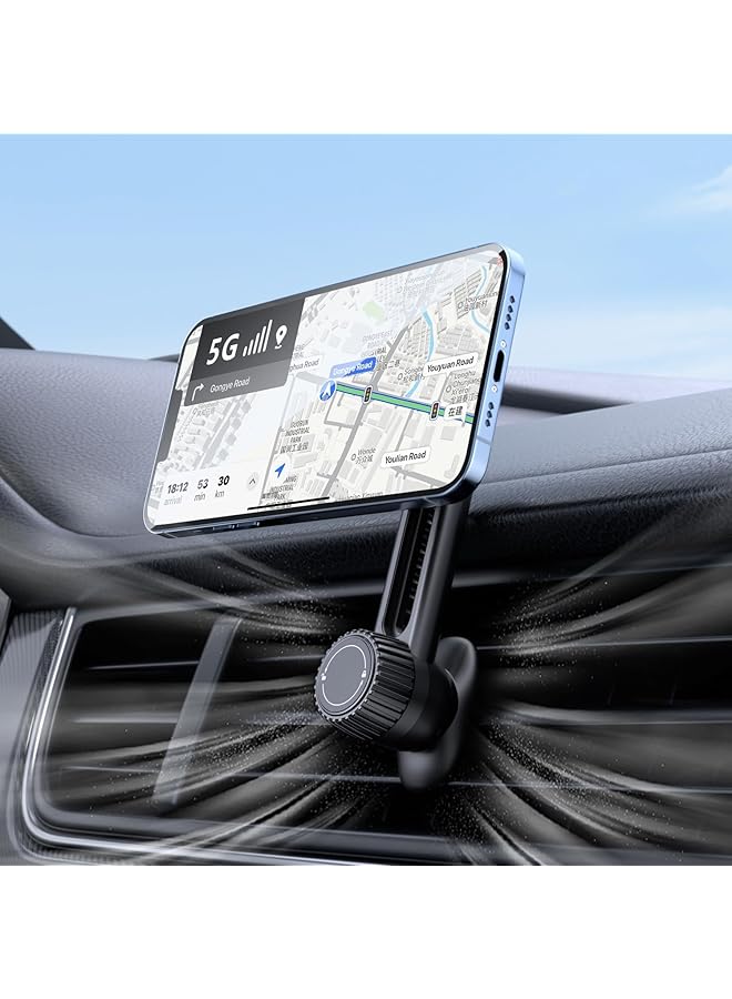 Excefore Magnetic Car Phone Holder With Strong Magnetic Force And 360 Degree Rotation For Easy Installation Compatible With Magsafe Iphone And Android Phones - Image 1