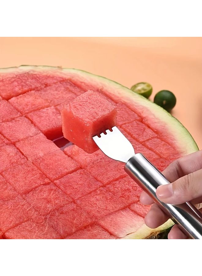 Double Head Melon Peeler Dual Function Stainless Steel Watermelon Slicer Tool - Image 4