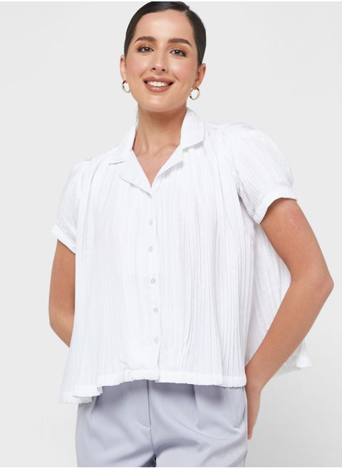 Textured Button Down Top