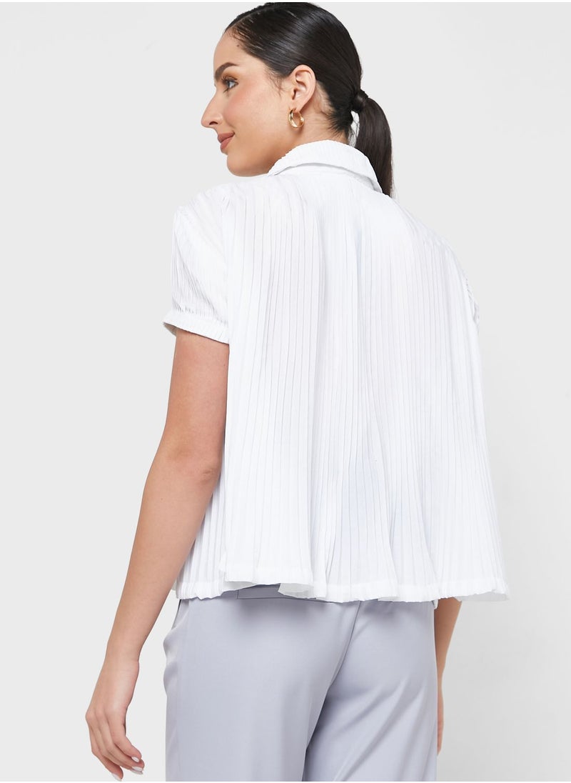 ELLA - Textured Button Down Top - Image 1