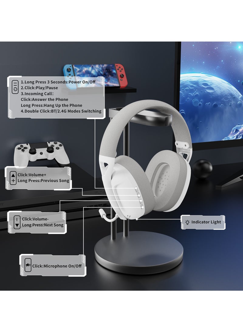 ATTACK SHARK L80 PRO Light Weight Gaming Headset 2.4Ghz/Bluetooth/3.5mm 3-mode for PS5 PS4 PC Mobile Tablet