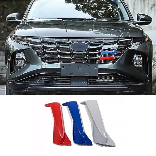 ERIDANUS Auto Accessories Fit for Hyundai TUCSON 2023 2022 3-Color Front Center Mesh Grille Grill Strip Trim (3-Color) ABS 3 PCS - Image 1