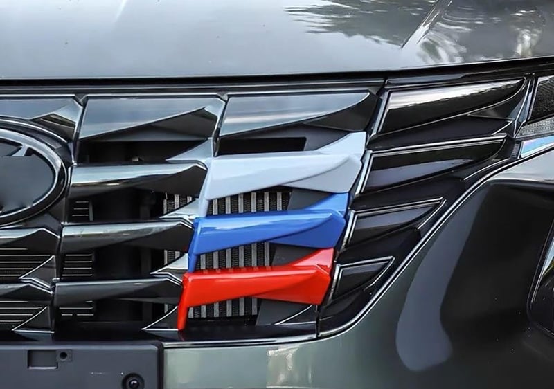 ERIDANUS Auto Accessories Fit for Hyundai TUCSON 2023 2022 3-Color Front Center Mesh Grille Grill Strip Trim (3-Color) ABS 3 PCS - Image 3