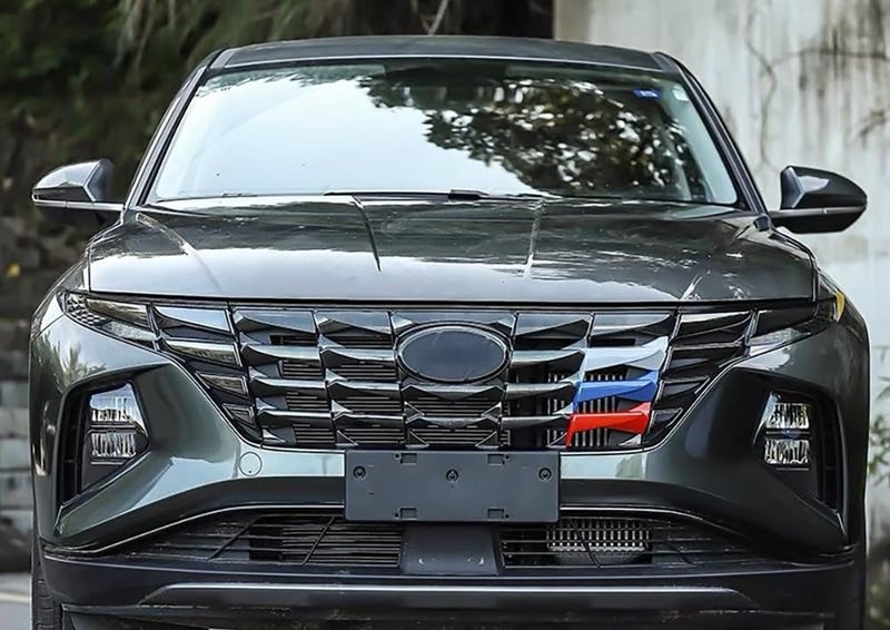 ERIDANUS Auto Accessories Fit for Hyundai TUCSON 2023 2022 3-Color Front Center Mesh Grille Grill Strip Trim (3-Color) ABS 3 PCS - Image 4