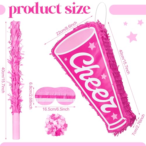 Arrowbash Cheerleading Piata Kit 157 Cheerleading Party Decorations with Blindfold Stick Confetti for Homecoming Team Game Events Birthday Cheer Celebration Party Supplies Photo Prop Candy Toys Holder - Image 5