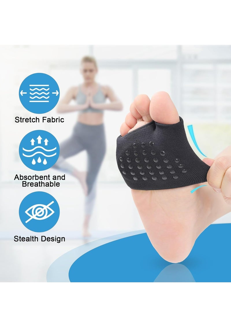 أوزيغالور 2 عبوة من وسادات مشط القدم، وسائد كرة القدم، قماش أسود مع حشوات جل، مقاس L، للجنسين - Image 3