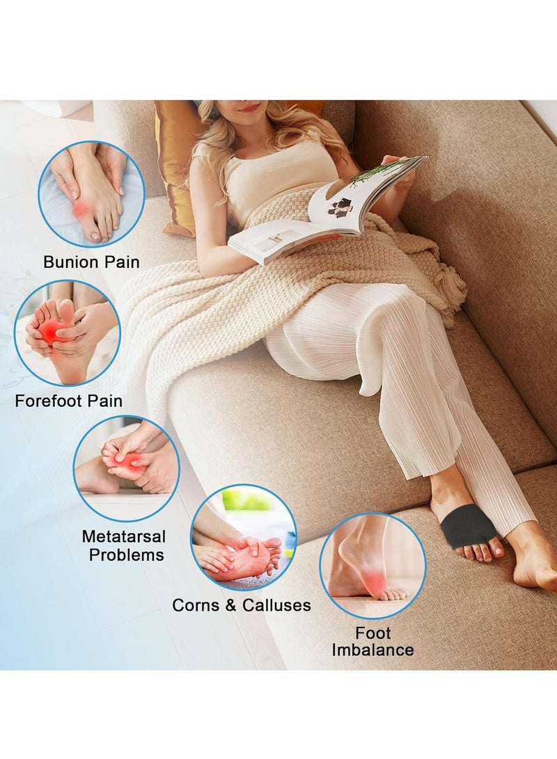 أوزيغالور 2 عبوة من وسادات مشط القدم، وسائد كرة القدم، قماش أسود مع حشوات جل، مقاس L، للجنسين - Image 4