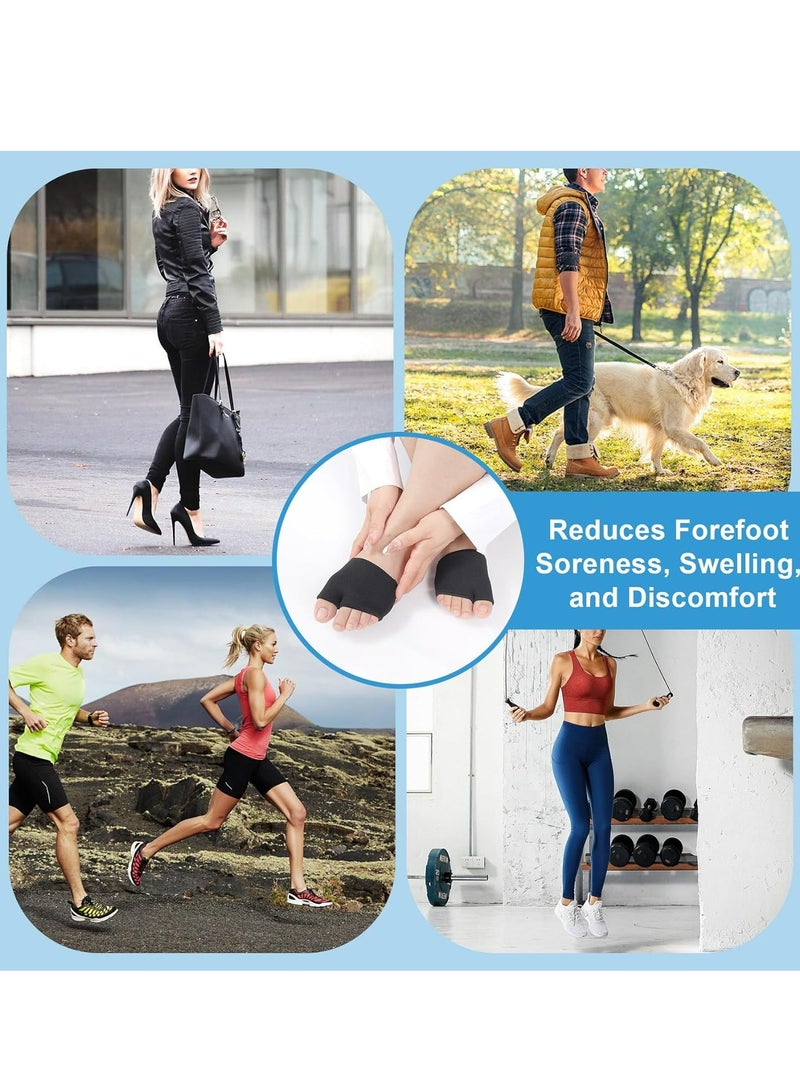 أوزيغالور 2 عبوة من وسادات مشط القدم، وسائد كرة القدم، قماش أسود مع حشوات جل، مقاس L، للجنسين - Image 5