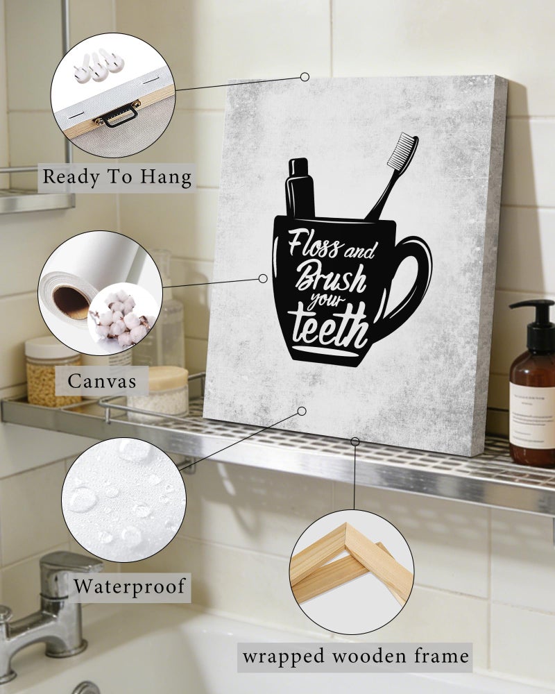 Drsoum Bathroom Wall Decor Framed Wall Art Funny Toilet Signs Quotes Wall Decor Small Bathroom Pictures for Bath Wall Set of 4 8x10 inch(Framed) - Image 3
