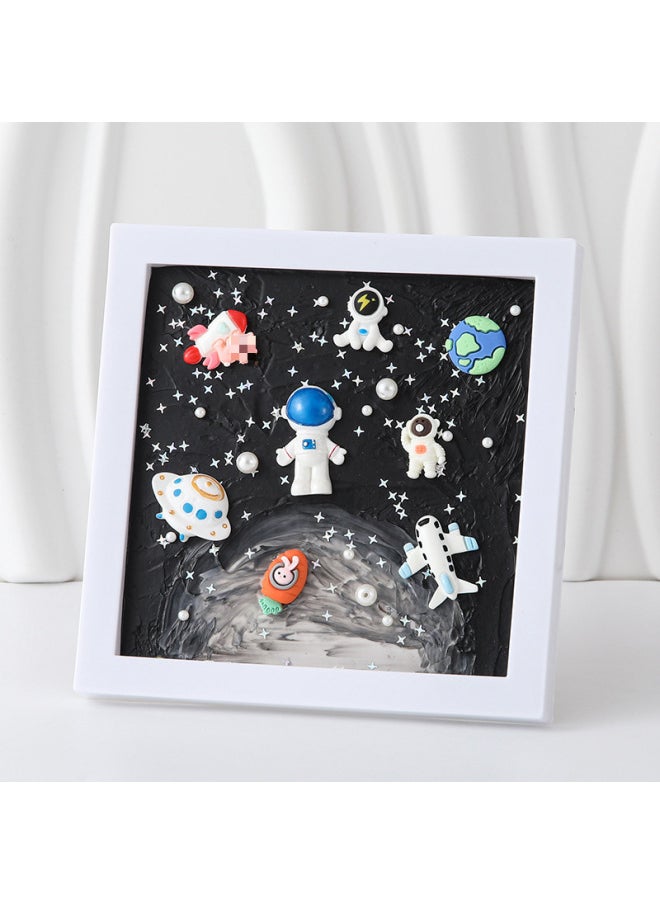 Handmade Diy Cream Glue Children's Handmade Photo Frame Material Creative Texture Shell Painting Parent-child Interaction-Color:**blue Lisa (material Package + Photo Frame)