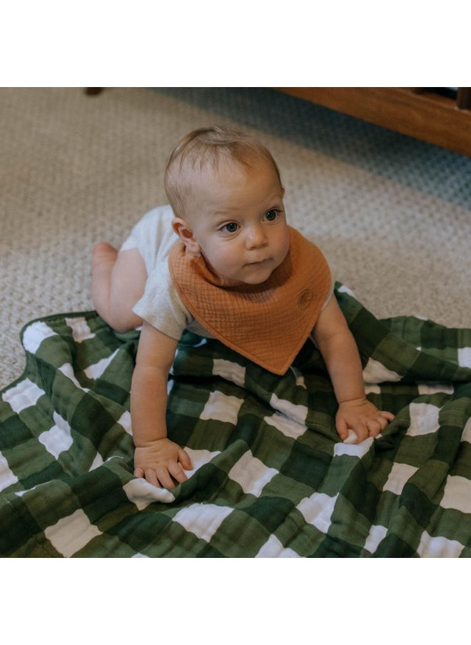 باركر بيبي كو - مريلة منع اللعاب من Parker Baby Co. Muslin Bandana | 100% قطن موسلين ناعم، ماص وقابل للتعديل | مريلة أنيقة للتسنين واللعاب، عبوة من 4 قطع - مجموعة Estes - Image 1