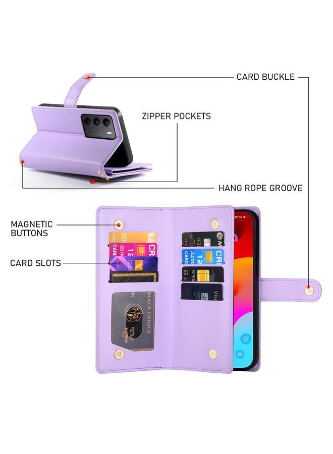 اس-توب جراب لهاتف Realme 13+ مع محفظة جلدية وسحاب وفتحات للبطاقات - Image 4